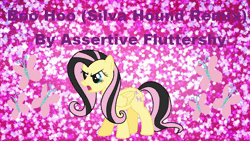 Size: 1280x720 | Tagged: safe, artist:assertive fluttershy, artist:silva hound, artist:user15432, derpibooru import, fluttershy, pegasus, pony, angry, animated, assertive, assertive fluttershy, boo hoo, emoshy, image, link in description, music, open mouth, pink background, silva hound, simple background, sound only, sparkly background, webm, youtube link