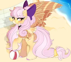 Size: 3876x3414 | Tagged: safe, artist:2pandita, derpibooru import, oc, pegasus, pony, beach ball, bow, butt, female, hair bow, image, mare, plot, png, solo, sunglasses