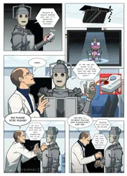 Size: 1022x1414 | Tagged: safe, artist:justdreamer22, derpibooru import, oc, cyberman, comic:attack of the cyberman, g5, comic, doctor who, image, png