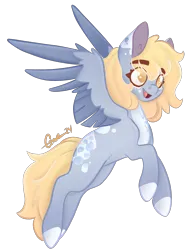 Size: 1320x1690 | Tagged: safe, artist:trashpanda czar, derpibooru import, derpy hooves, pegasus, pony, body markings, chest fluff, cutie mark, ear fluff, female, flying, g4, image, mare, open mouth, png, simple background, transparent background, wings