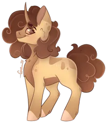 Size: 2236x2548 | Tagged: safe, artist:trashpanda czar, derpibooru import, oc, oc:snickerdoodle, unofficial characters only, pony, unicorn, body markings, cheek fluff, chest fluff, female, horn, image, looking at you, mare, png, poofy mane, poofy tail, simple background, smiling, transparent background