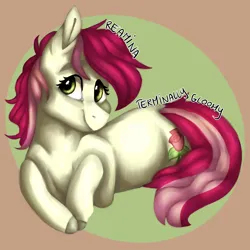 Size: 2500x2500 | Tagged: safe, artist:reamina, artist:terminallygloomy, derpibooru import, roseluck, pony, image, lying down, png, prone, solo