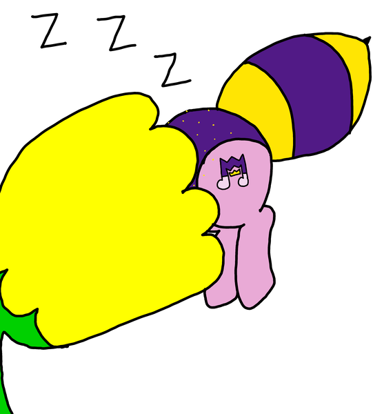 Size: 3023x3351 | Tagged: safe, derpibooru import, pipp petals, bee pony, original species, g5, bumblebipp, butt, buttstuck, flower, image, onomatopoeia, passed out, png, sleeping, sound effects, species swap, stuck, zzz