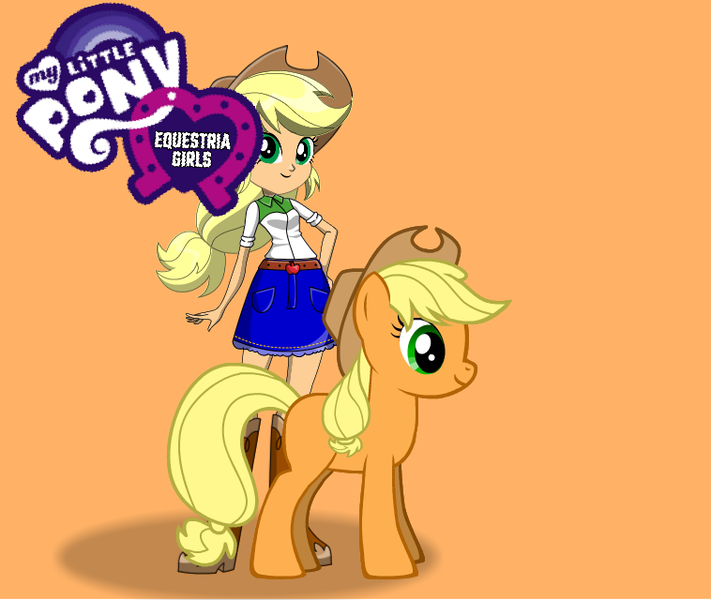 Size: 758x640 | Tagged: safe, artist:qbert2kcat, derpibooru import, applejack, earth pony, human, pony, equestria girls, female, g4, image, my little pony equestria girls, png, solo