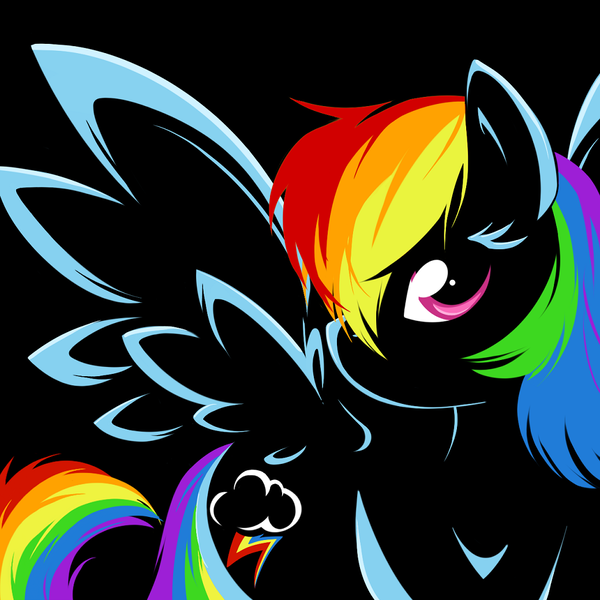 Size: 1040x1040 | Tagged: safe, artist:bamboodog, derpibooru import, rainbow dash, pegasus, pony, black background, cutie mark, female, g4, image, lineart, mare, png, simple background, solo, spread wings, wings