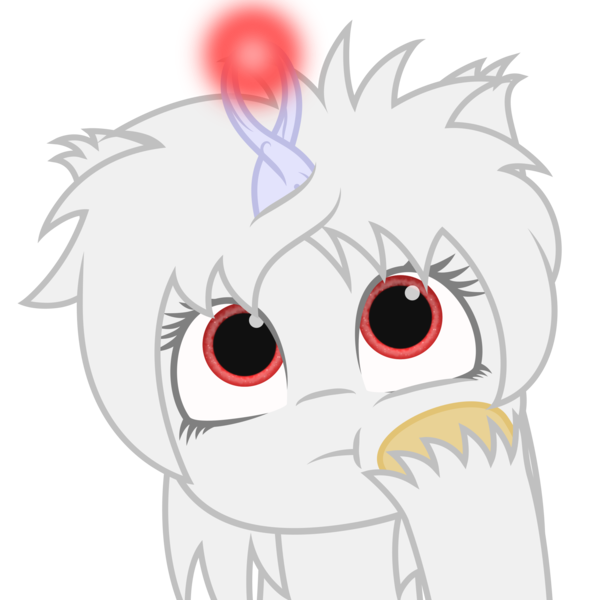 Size: 2048x2048 | Tagged: safe, artist:onil innarin, ponerpics import, oc, oc:asla, unofficial characters only, pony, bust, female, glowing horn, hoof on cheek, horn, image, mare, png, poraina, portrait, simple background, solo, thinking, transparent background, vector