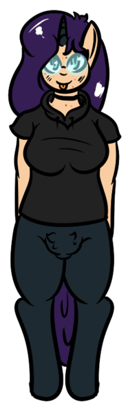 Size: 241x779 | Tagged: questionable, artist:lazerblues, derpibooru import, oc, oc:mal, human, satyr, collar, glasses, horn, image, parent:oc:nyx, png