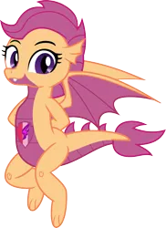 Size: 1071x1470 | Tagged: safe, artist:dupontsimon, derpibooru import, scootaloo, dragon, fanfic:magic shorts, fanfic:magic show of friendship, equestria girls, dragonified, fanfic art, g4, image, png, scootadragon, simple background, solo, species swap, transformation, transparent background, vector
