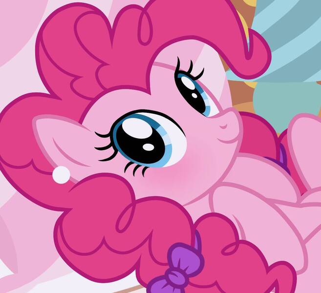 Size: 1335x1220 | Tagged: safe, artist:cstrawberrymilk, derpibooru import, pinkie pie, earth pony, pony, blushing, bow, ear piercing, earring, female, g4, hair bow, hooves to the chest, image, jewelry, jpeg, mare, piercing, solo