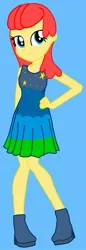 Size: 647x1889 | Tagged: safe, artist:lily rose, derpibooru import, oc, oc:power star, unofficial characters only, equestria girls, blue background, clothes, dress, g4, gift art, image, jpeg, rule 85, simple background, solo, super mario 64, super mario bros.