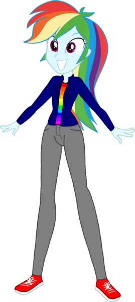 Size: 697x1557 | Tagged: safe, artist:invisibleink, artist:tylerajohnson352, derpibooru import, rainbow dash, equestria girls, clothes, converse, denim, g4, high heels, image, jacket, jeans, leather, leather jacket, pants, png, shirt, shoes, simple background, transparent background
