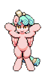 Size: 256x384 | Tagged: safe, alternate version, artist:bitassembly, part of a set, cozy glow, pegasus, pony, animated, butt shake, caramelldansen, commission, dancing, female, filly, furbooru exclusive, furbooru import, gif, image, perfect loop, pixel animation, pixel art, simple background, solo, solo female, standing on two hooves, transparent background, ych result