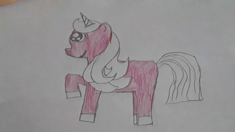 Size: 1280x720 | Tagged: safe, artist:ნინი გაფრინდაშვილი, derpibooru import, oc, pony, image, jpeg, solo, traditional art, youtube link