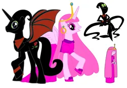 Size: 3820x2672 | Tagged: safe, artist:nathaniel718, derpibooru import, ponified, alicorn, pony, adventure time, cartoon network, female, g4, image, male, mare, nergal, nergal and princess bubblegum, png, princess bubblegum, simple background, stallion, the grim adventures of billy and mandy, white background