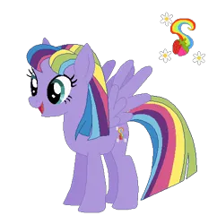 Size: 456x471 | Tagged: safe, artist:selenaede, artist:user15432, derpibooru import, rainbowberry, pegasus, pony, g3, base used, cutie mark, female, g4, generation leap, image, mare, multicolored hair, multicolored tail, open mouth, open smile, png, purple coat, rainbow hair, rainbow tail, simple background, smiling, solo, tail, transparent background