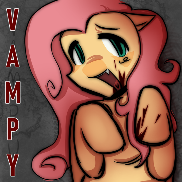 Size: 1000x1000 | Tagged: safe, artist:0liiver, derpibooru import, fluttershy, pegasus, pony, undead, vampire, image, png, solo