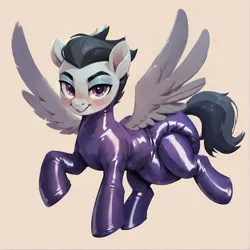 Size: 5208x5208 | Tagged: suggestive, ai content, derpibooru import, machine learning generated, prompter:wumbl3, stable diffusion, rumble, pegasus, pony, abdl, bedroom eyes, blushing, bodysuit, clothes, colt, cute, diaper, diaper fetish, diaper suit, diaper under clothes, femboy, fetish, foal, g4, generator:pony diffusion v6 xl, girly, image, jpeg, lipstick, makeup, male, poofy diaper, raised hoof, rumblebetes, simple background, sissy, smiling, solo, solo male, spread wings, wings