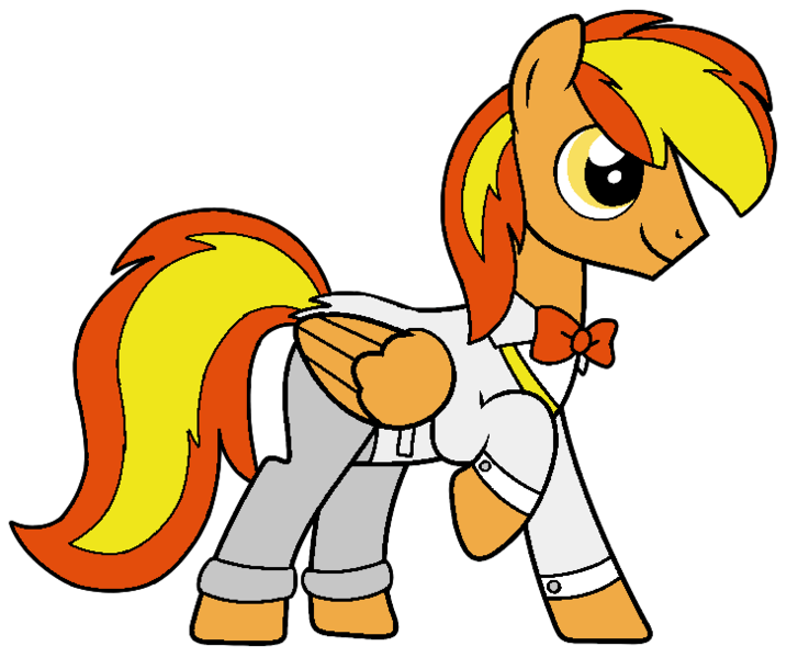 Size: 727x608 | Tagged: safe, artist:noi kincade, derpibooru import, oc, oc:firey ratchet, unofficial characters only, pegasus, g4, groom, image, male, png, simple background, solo, transparent background, wedding suit