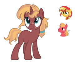 Size: 1024x849 | Tagged: safe, artist:sapphiretwinkle, derpibooru import, pony, unicorn, female, horn, image, mare, offspring, parent:big macintosh, parent:sunset shimmer, parents:shimmermac, png, simple background, transparent background