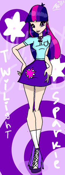 Size: 465x1257 | Tagged: safe, artist:milochanz!, derpibooru import, twilight sparkle, human, equestria girls, curvy, female, g4, hourglass figure, image, png, winx club