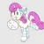 Size: 1589x1575 | Tagged: safe, artist:spoonie, derpibooru import, twinkleshine, pony, unicorn, blushing, bow, clothes, dialogue, female, hair bow, horn, image, mare, open mouth, png, simple background, socks, solo, solo female, striped socks