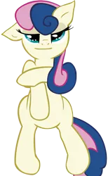 Size: 737x1200 | Tagged: safe, artist:fluor1te, derpibooru import, bon bon, sweetie drops, earth pony, pony, 2012, bipedal, female, g4, image, lidded eyes, looking at you, mare, png, simple background, solo, tail, transparent background