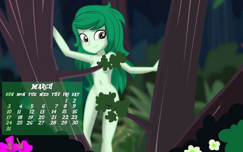 Size: 3000x1875 | Tagged: questionable, artist:succubi samus, derpibooru import, wallflower blush, equestria girls, buy me, calendar, censored, exhibitionism, exhibitionist wallflower, forest, g4, image, jpeg, nature, nudity, outdoors, paywall content, streaking, tree, trolling