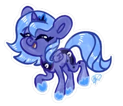 Size: 1024x889 | Tagged: safe, artist:peaceouttopizza23, derpibooru import, princess luna, alicorn, pony, cute, eyes closed, female, filly, image, lunabetes, open mouth, open smile, png, simple background, smiling, solo, transparent background, woona, younger