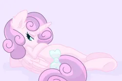 Size: 1200x800 | Tagged: suggestive, derpibooru import, edit, oc, oc:adora belle, oc:princess adora sugar belle, unofficial characters only, alicorn, pony, base used, bow, female, image, mare, png, purple background, shading, simple background, solo, tail, tail bow