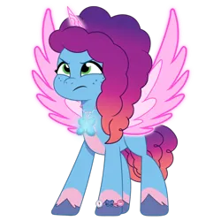 Size: 768x768 | Tagged: safe, artist:bluemario11, derpibooru import, alicorn, butterfly, insect, g5, my little pony: tell your tale, alicornified, female, gem, image, misty brightdawn, mistycorn, png, race swap, simple background, solo, transparent background