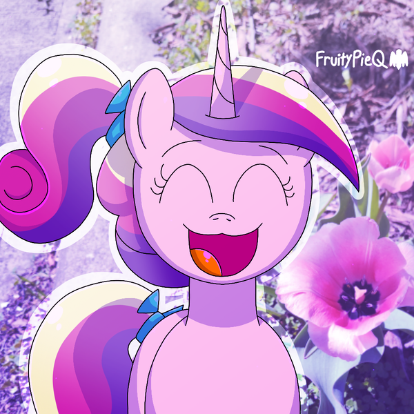 Size: 1000x1000 | Tagged: safe, artist:fruiitypieq, derpibooru import, princess cadance, alicorn, eyes closed, female, g4, happy, image, png, solo, wide smile
