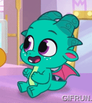 Size: 187x210 | Tagged: safe, derpibooru import, screencap, sparky sparkeroni, dragon, g5, my little pony: tell your tale, spoiler:g5, spoiler:my little pony: tell your tale, spoiler:tyts01e46, animated, baby, baby dragon, cropped, cute, gif, gifrun.com, happy, image, male, solo, sparky's sick, sparkybetes