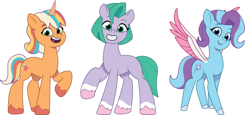 Size: 2650x1246 | Tagged: safe, artist:prixy05, derpibooru import, earth pony, pegasus, pony, unicorn, g5, my little pony: tell your tale, female, glory (g5), horn, image, mare, older, older glory, older peach fizz, older seashell, peach fizz, pippsqueak trio, pippsqueaks, png, seashell (g5), simple background, transparent background, trio, trio female, vector