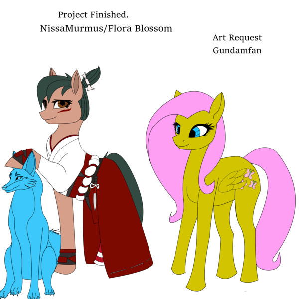 Size: 6000x6000 | Tagged: safe, derpibooru import, fluttershy, earth pony, pegasus, g4, image, kiriko, kitsune, overwatch2, png