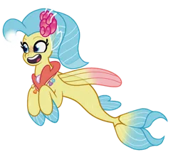 Size: 935x854 | Tagged: safe, artist:fedethedox2121, derpibooru import, princess skystar, seapony (g4), g5, my little pony: the movie, female, flower, flower in hair, freckles, g4, g4 to g5, generation leap, image, jewelry, necklace, open mouth, pearl, png, simple background, solo, transparent background