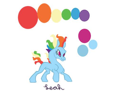 Size: 479x397 | Tagged: safe, artist:speedyakaleah, derpibooru import, rainbow dash, dragon, hybrid, longma, them's fightin' herds, community related, female, g4, image, jpeg, palette swap, recolor, simple background, solo, tianhuo (tfh), white background