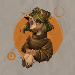 Size: 3000x3000 | Tagged: safe, artist:lunciakkk, derpibooru import, oc, oc:dtiys, unofficial characters only, unicorn, bust, clothes, commission, female, hoodie, horn, image, png, portrait, simple background