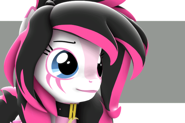 Size: 720x480 | Tagged: safe, artist:34lex, derpibooru import, oc, oc:lunylin, unofficial characters only, pegasus, pony, 3d, :p, animated, black collar, boop, collar, commission, cute, enhanced ponies, female, g4, gif, image, pegasus oc, simple background, smiling, smirk, source filmmaker, tongue out, white background, wings