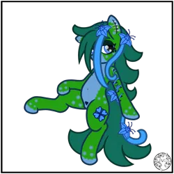 Size: 2000x2000 | Tagged: safe, artist:dice-warwick, derpibooru import, oc, oc:sapper tablature, unofficial characters only, original species, pony, fallout equestria, fallout equestria: dance of the orthrus, belly button, belly piercing, crotch tattoo, ear piercing, eyebrows, face tattoo, fanfic art, female, flower, flowing mane, flowing tail, heart, image, leg tattoo, long mane, long tail, mare, messy mane, messy tail, mirage pony, piercing, png, poison joke, poison joke flower, simple background, solo, spots, tail, tattoo, transparent background