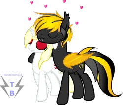 Size: 1002x848 | Tagged: safe, artist:thunderboltx33, ponerpics import, oc, unofficial characters only, bat pony, pony, bat pony oc, bat wings, female, image, love, male, mare, png, stallion, wings