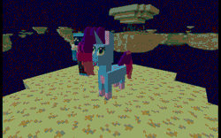 Size: 960x600 | Tagged: safe, artist:derek the metagamer, derpibooru import, unicorn, g5, my little pony: tell your tale, 3d, blockbench, blockbench guy, end, gif, horn, image, low poly, minecraft, misty brightdawn, moon