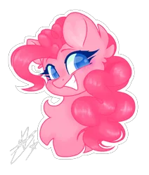 Size: 672x792 | Tagged: safe, artist:natpaintpony, derpibooru import, pinkie pie, earth pony, pony, bust, chest fluff, cute, diapinkes, female, grin, image, mare, png, portrait, simple background, smiling, solo, transparent background