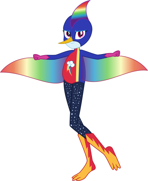 Size: 2372x2897 | Tagged: safe, artist:dupontsimon, derpibooru import, rainbow dash, human, fanfic:choose your own magic ending, equestria girls, equestria girls series, fanfic art, flying, g4, image, png, simple background, solo, superhero, transparent background, vector