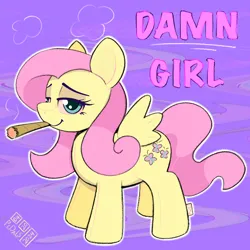 Size: 2160x2160 | Tagged: safe, artist:pedalspony, derpibooru import, fluttershy, pegasus, pony, 420, abstract background, drugs, female, flutterhigh, high, image, joint, mare, marijuana, plushification, png, silly face, smoke, smoking, solo, solo female, text