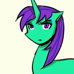 Size: 894x894 | Tagged: safe, artist:0liiver, derpibooru import, oc, oc:tradescantia, pony, undead, unicorn, vampire, eyeshadow, fangs, horn, image, jpeg, makeup, solo