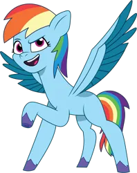 Size: 1004x1265 | Tagged: safe, artist:prixy05, derpibooru import, rainbow dash, pegasus, pony, g5, my little pony: tell your tale, female, g4, g4 to g5, generation leap, image, mare, png, simple background, solo, spread wings, transparent background, vector, wings