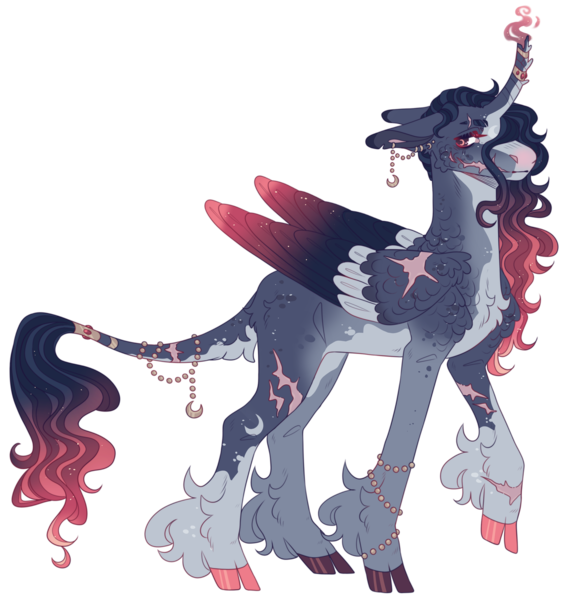 Size: 2679x2846 | Tagged: safe, artist:sleepy-nova, derpibooru import, oc, oc:crescent moon, alicorn, pony, alternate design, cloven hooves, colored wings, curved horn, horn, image, male, multicolored wings, png, simple background, solo, stallion, transparent background, twitterina design, wings