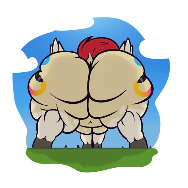 Size: 4000x4000 | Tagged: suggestive, artist:owloffortune, derpibooru import, oc, oc:paper cream, pegasus, pony, commission, fat, image, large butt, obese, png, solo, ych result, your character here