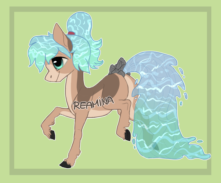 Size: 2690x2229 | Tagged: safe, artist:reamina, derpibooru import, oc, pony, female, image, mare, obtrusive watermark, png, solo, water mane, watermark