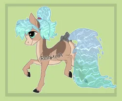 Size: 2690x2229 | Tagged: safe, artist:reamina, derpibooru import, oc, pony, female, image, mare, obtrusive watermark, png, solo, water mane, watermark